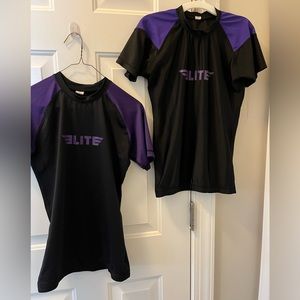 Two Elite rash guards size small